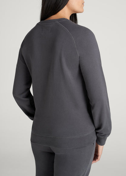 American Tall Women Wearever French Terry Crewneck Sweatshirt for Tall Women in Charcoal