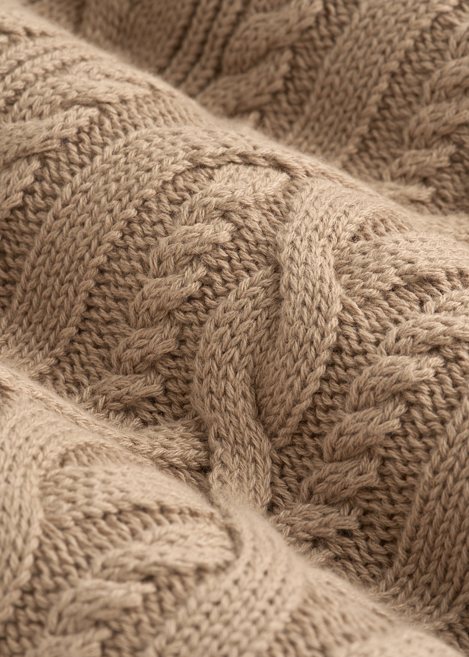 American Tall Women Relaxed Cotton Cable Knit Cardigan for Tall Women in Stucco