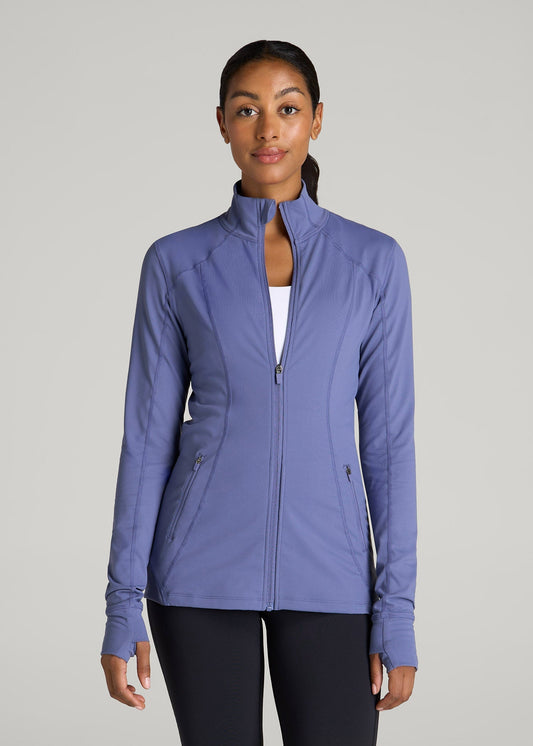 American Tall Women Women's Athletic Zip-Up Jacket for Tall Women in Marlin Blue