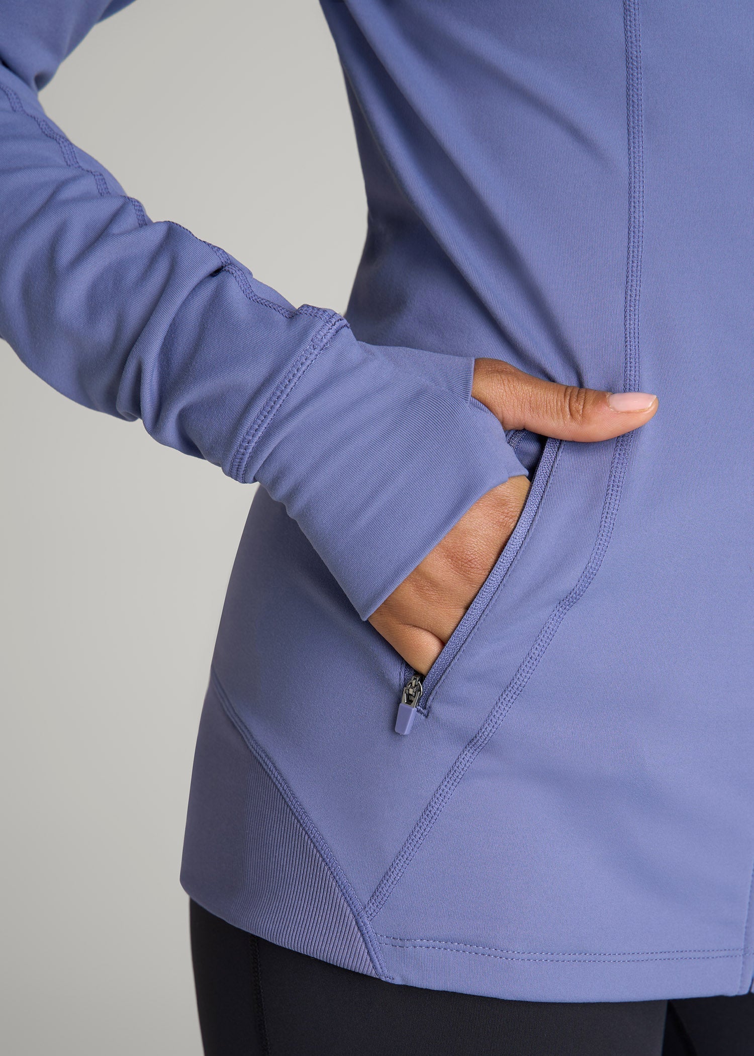 American Tall Women Women's Athletic Zip-Up Jacket for Tall Women in Marlin Blue
