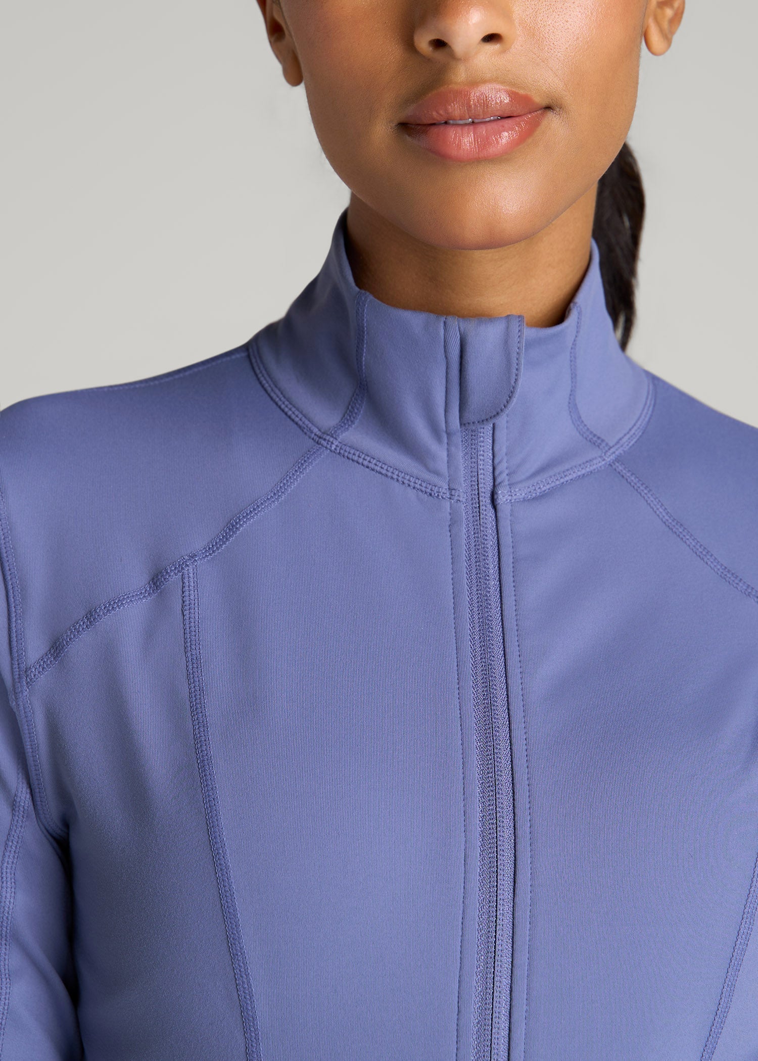 American Tall Women Women's Athletic Zip-Up Jacket for Tall Women in Marlin Blue