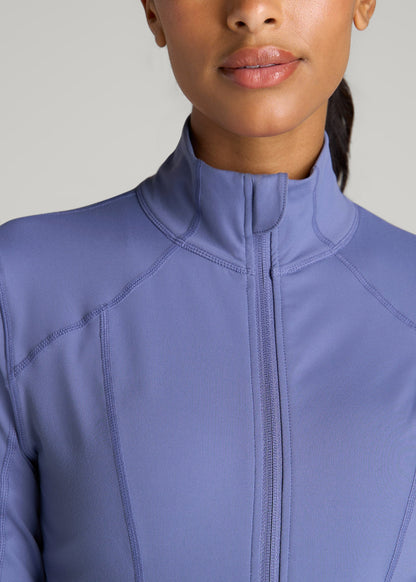 American Tall Women Women's Athletic Zip-Up Jacket for Tall Women in Marlin Blue