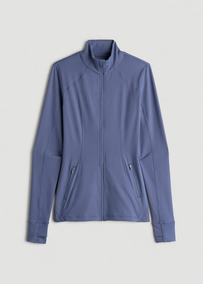 American Tall Women Women's Athletic Zip-Up Jacket for Tall Women in Marlin Blue