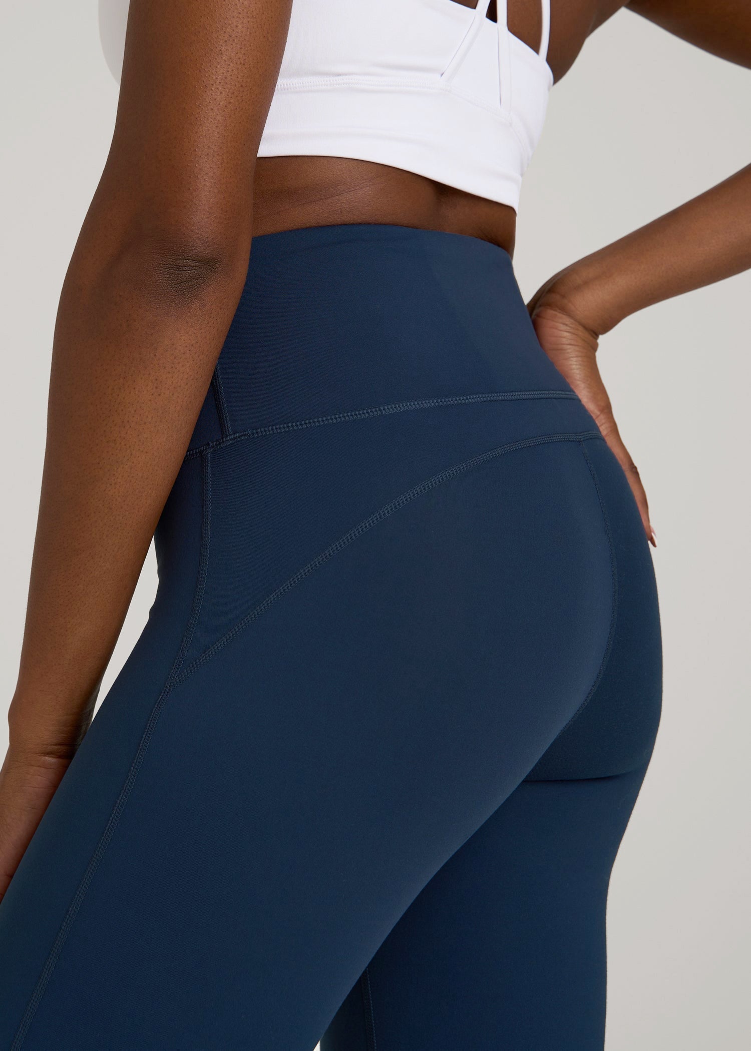 American Tall Women Balance Flare Yoga Pants for Tall Women in Navy Blue