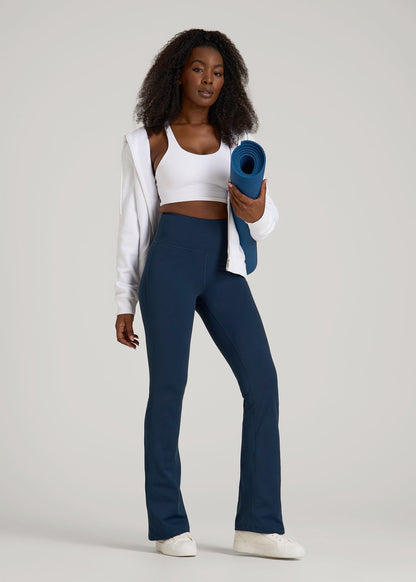 American Tall Women Balance Flare Yoga Pants for Tall Women in Navy Blue