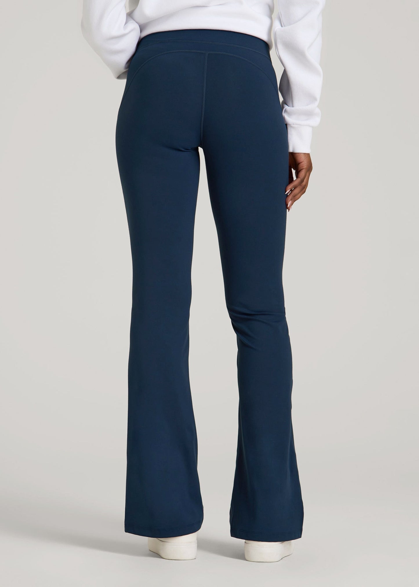 American Tall Women Balance Flare Yoga Pants for Tall Women in Navy Blue