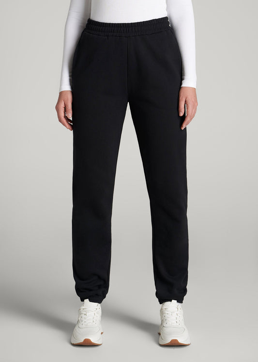 American Tall Women Wearever Fleece Relaxed Sweatpants for Tall Women in Black