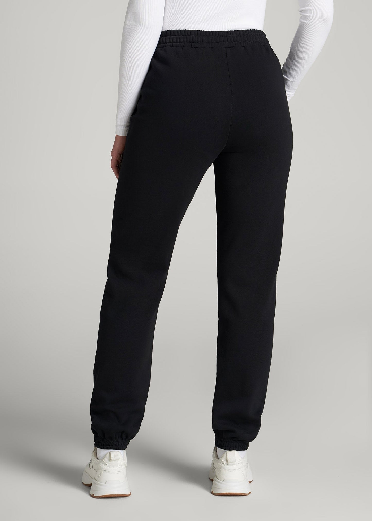 American Tall Women Wearever Fleece Relaxed Sweatpants for Tall Women in Black