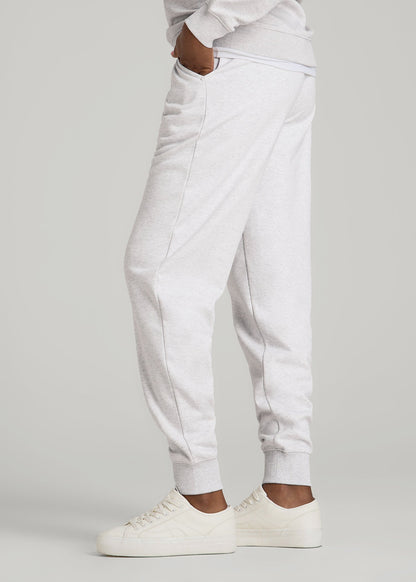 American Tall Women A.T. Basics Athletic Joggers for Tall Women in Heather Cloud White