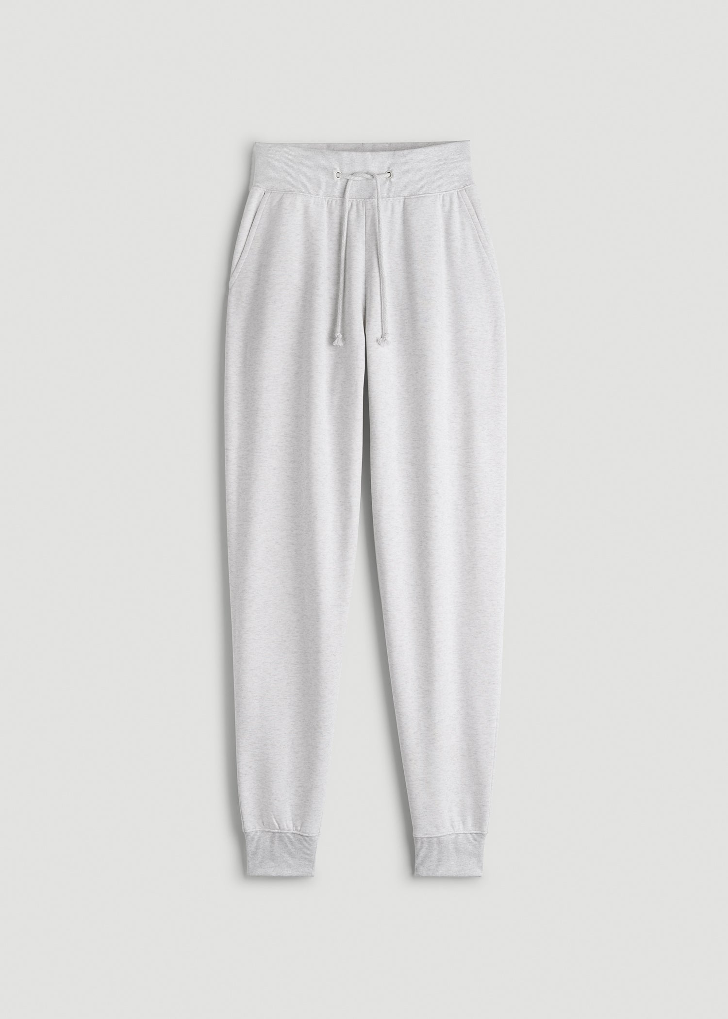 American Tall Women A.T. Basics Athletic Joggers for Tall Women in Heather Cloud White