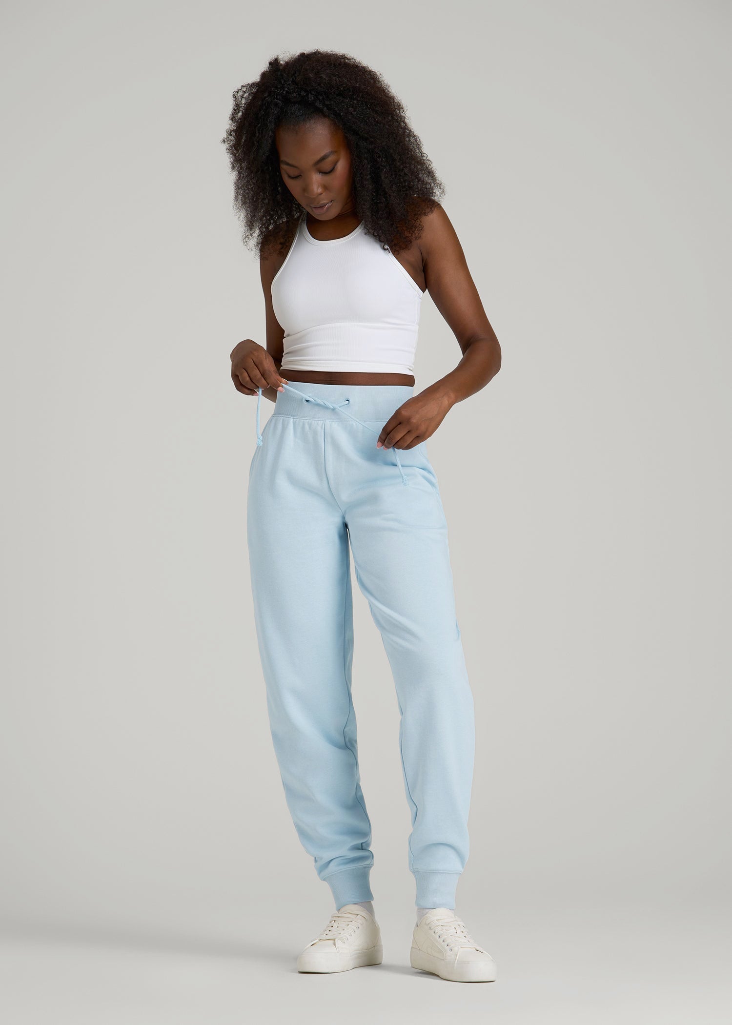 American Tall Women A.T. Basics Athletic Joggers for Tall Women in Ice Blue