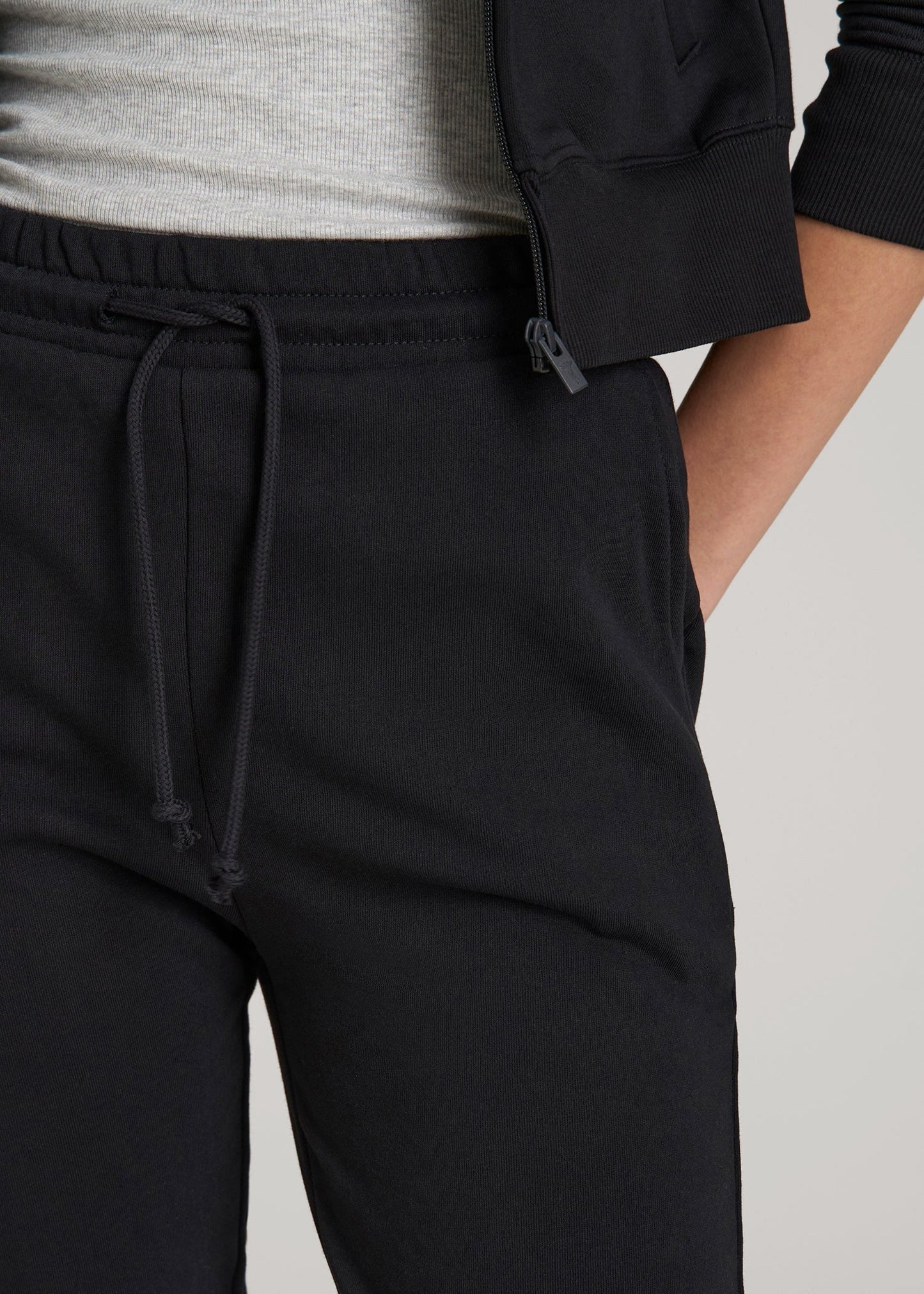 American Tall Women Wearever Fleece Slim Fit High-Waisted Garment Dye Sweatpants for Tall Women in Black