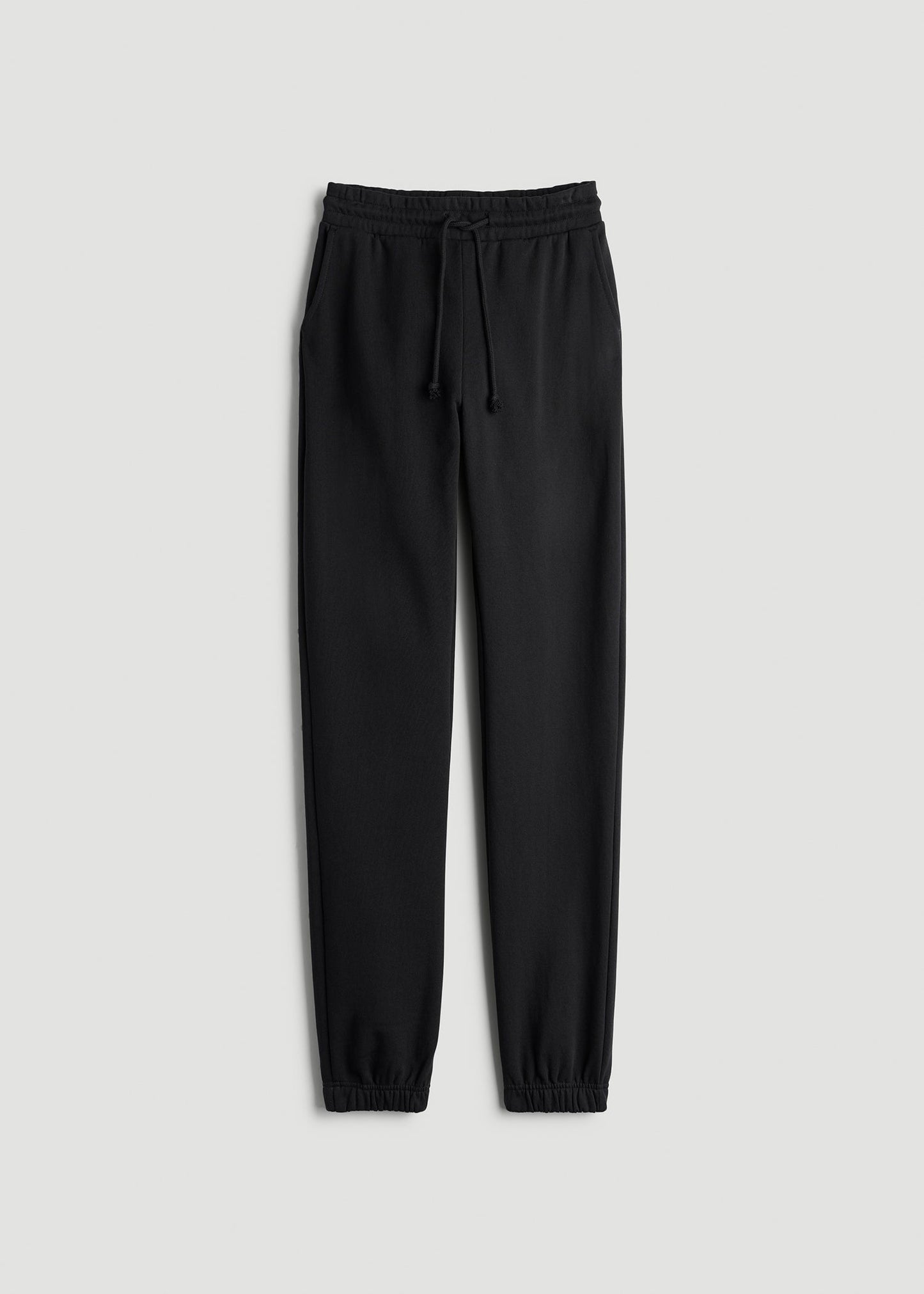 American Tall Women Wearever Fleece Slim Fit High-Waisted Garment Dye Sweatpants for Tall Women in Black