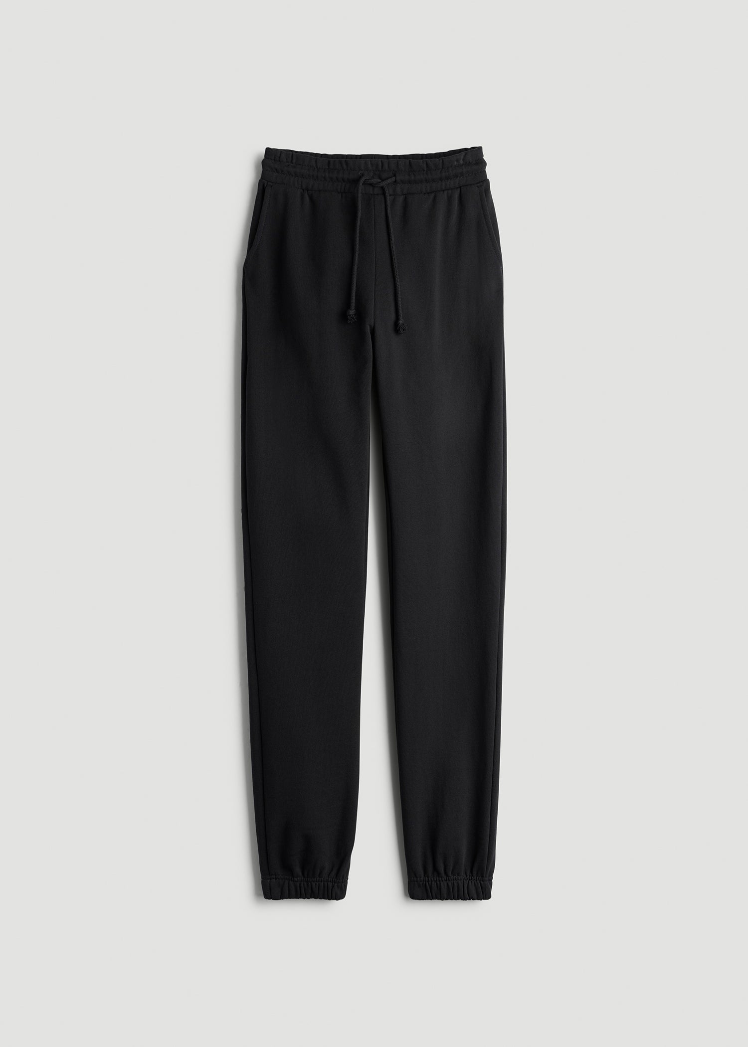 American Tall Women Wearever Fleece Slim Fit High-Waisted Garment Dye Sweatpants for Tall Women in Black