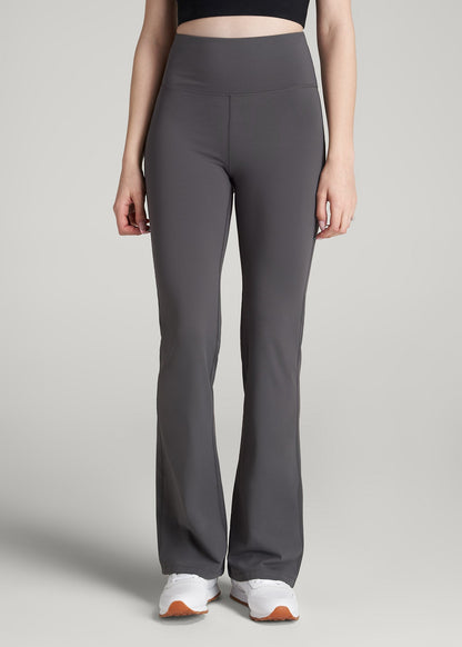 American Tall Women Balance Flare Yoga Pants for Tall Women in Charcoal