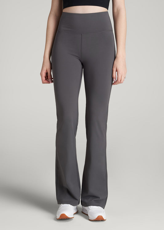 American Tall Women Balance Flare Yoga Pants for Tall Women in Charcoal