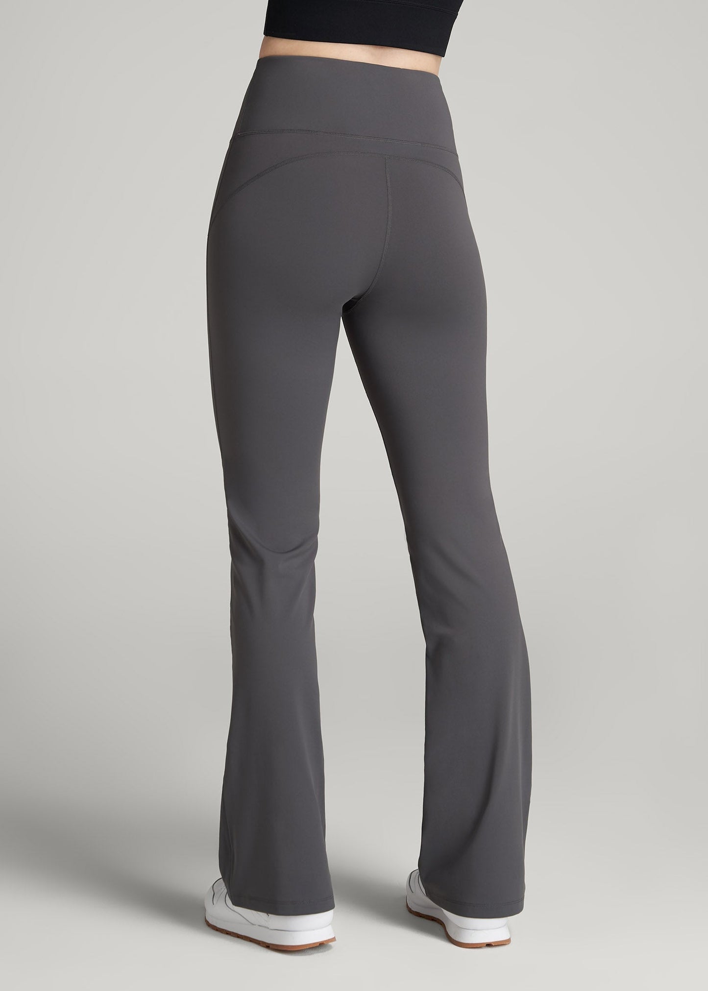 American Tall Women Balance Flare Yoga Pants for Tall Women in Charcoal