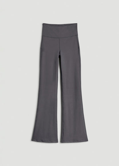 American Tall Women Balance Flare Yoga Pants for Tall Women in Charcoal