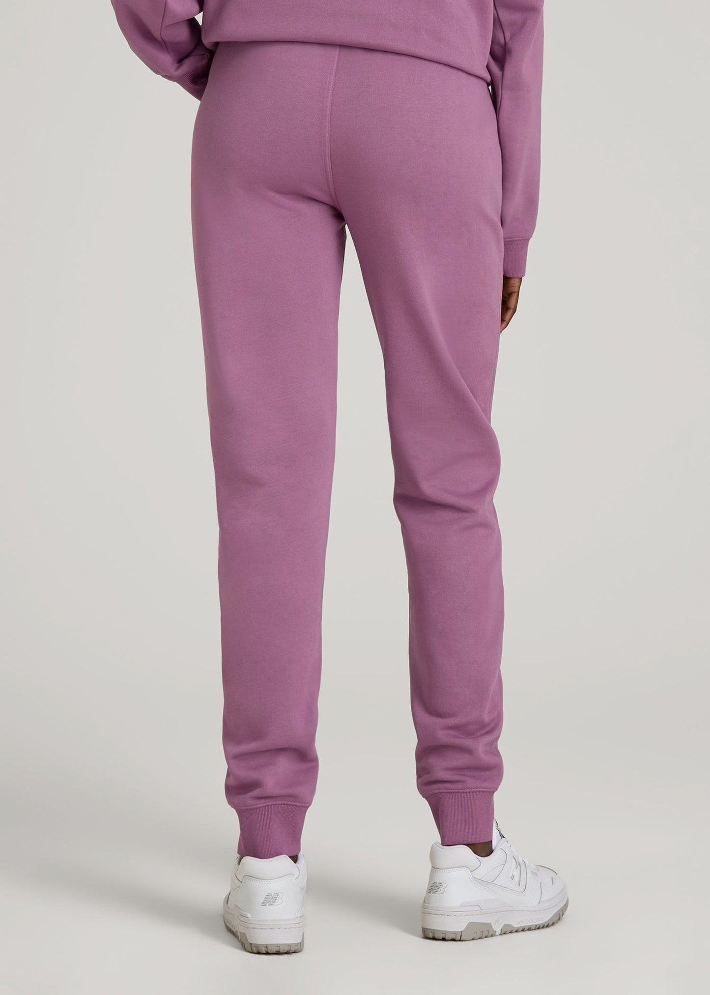 American Tall Women Garment Dyed Joggers for Tall Women in Washed Argyle Purple