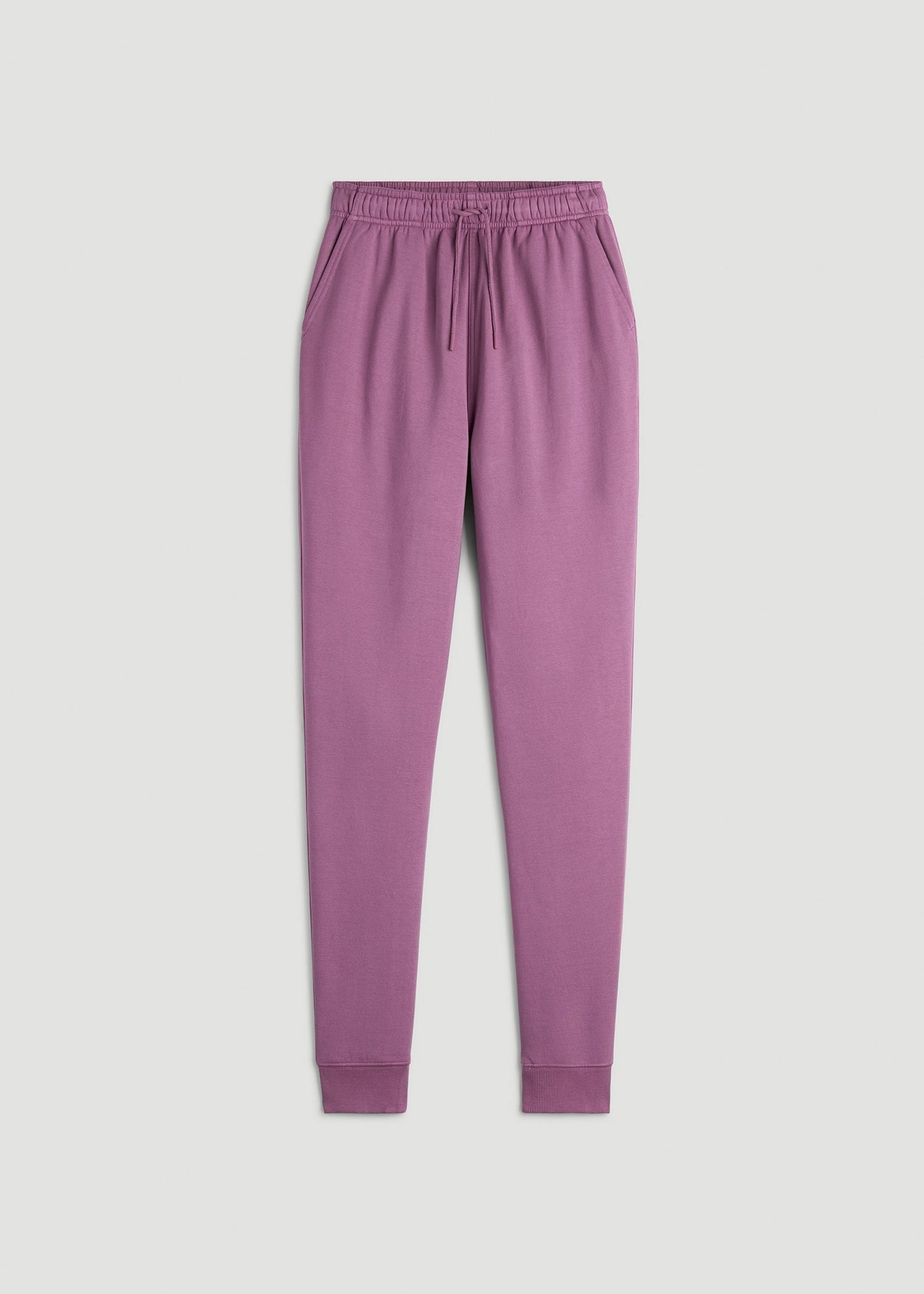 American Tall Women Garment Dyed Joggers for Tall Women in Washed Argyle Purple