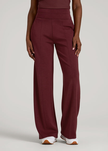 American Tall Women Soft Motion Wide Leg Ultra High Rise Pant for Tall Women in Tawny Port