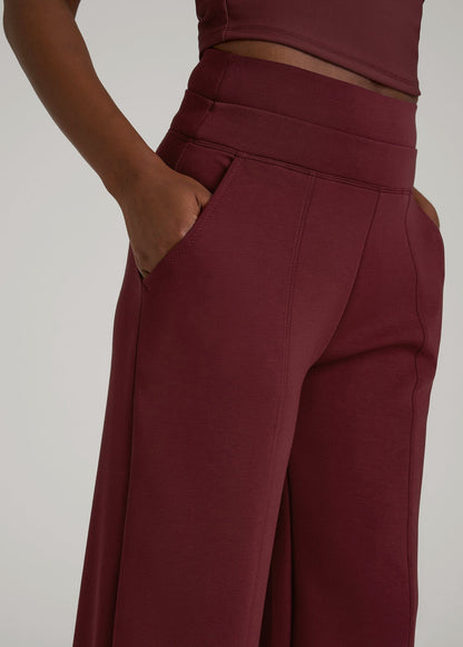 American Tall Women Soft Motion Wide Leg Ultra High Rise Pant for Tall Women in Tawny Port
