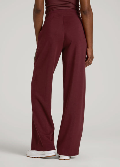 American Tall Women Soft Motion Wide Leg Ultra High Rise Pant for Tall Women in Tawny Port