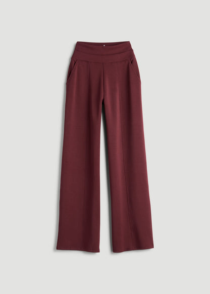 American Tall Women Soft Motion Wide Leg Ultra High Rise Pant for Tall Women in Tawny Port