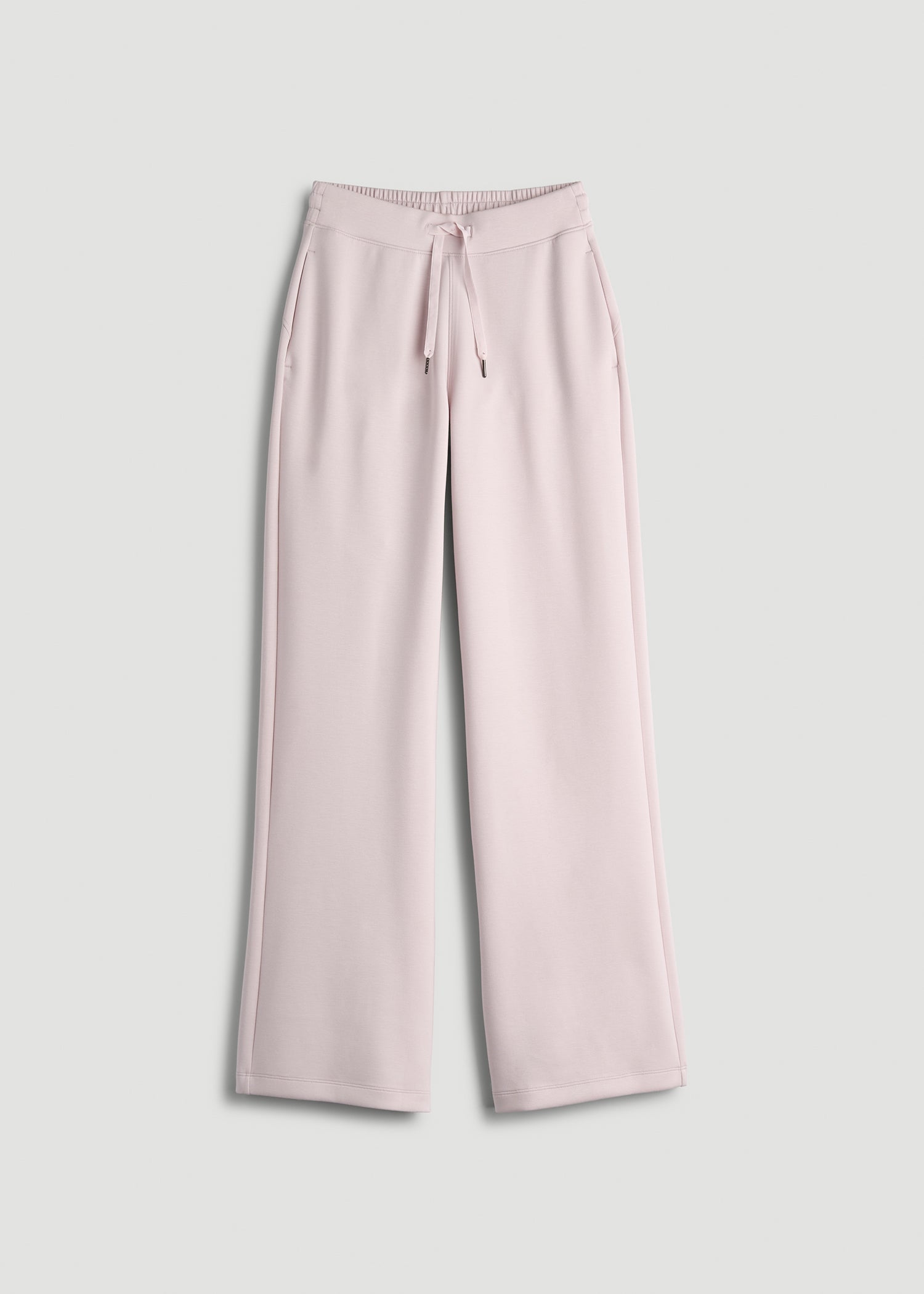 American Tall Women Pull-On Tie Waist Wide Leg Pants for Tall Women in Grey Lilac