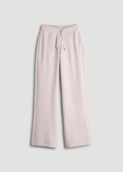 American Tall Women Pull-On Tie Waist Wide Leg Pants for Tall Women in Grey Lilac