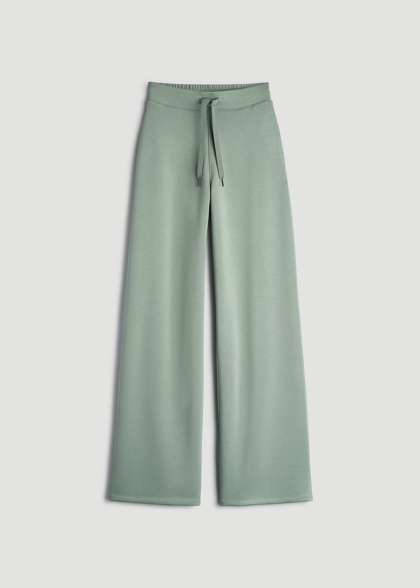 American Tall Women Pull-On Tie Waist Wide Leg Pants for Tall Women in Seagrass