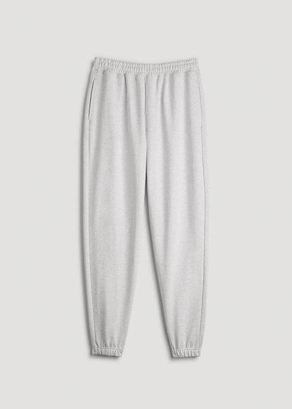 American Tall Women Wearever Oversized French Terry Joggers for Tall Women in Heather Cloud White