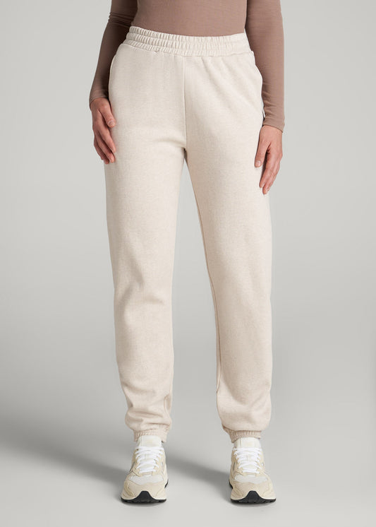 American Tall Women Wearever Fleece Relaxed Sweatpants for Tall Women in Oatmeal Mix