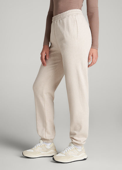 American Tall Women Wearever Fleece Relaxed Sweatpants for Tall Women in Oatmeal Mix