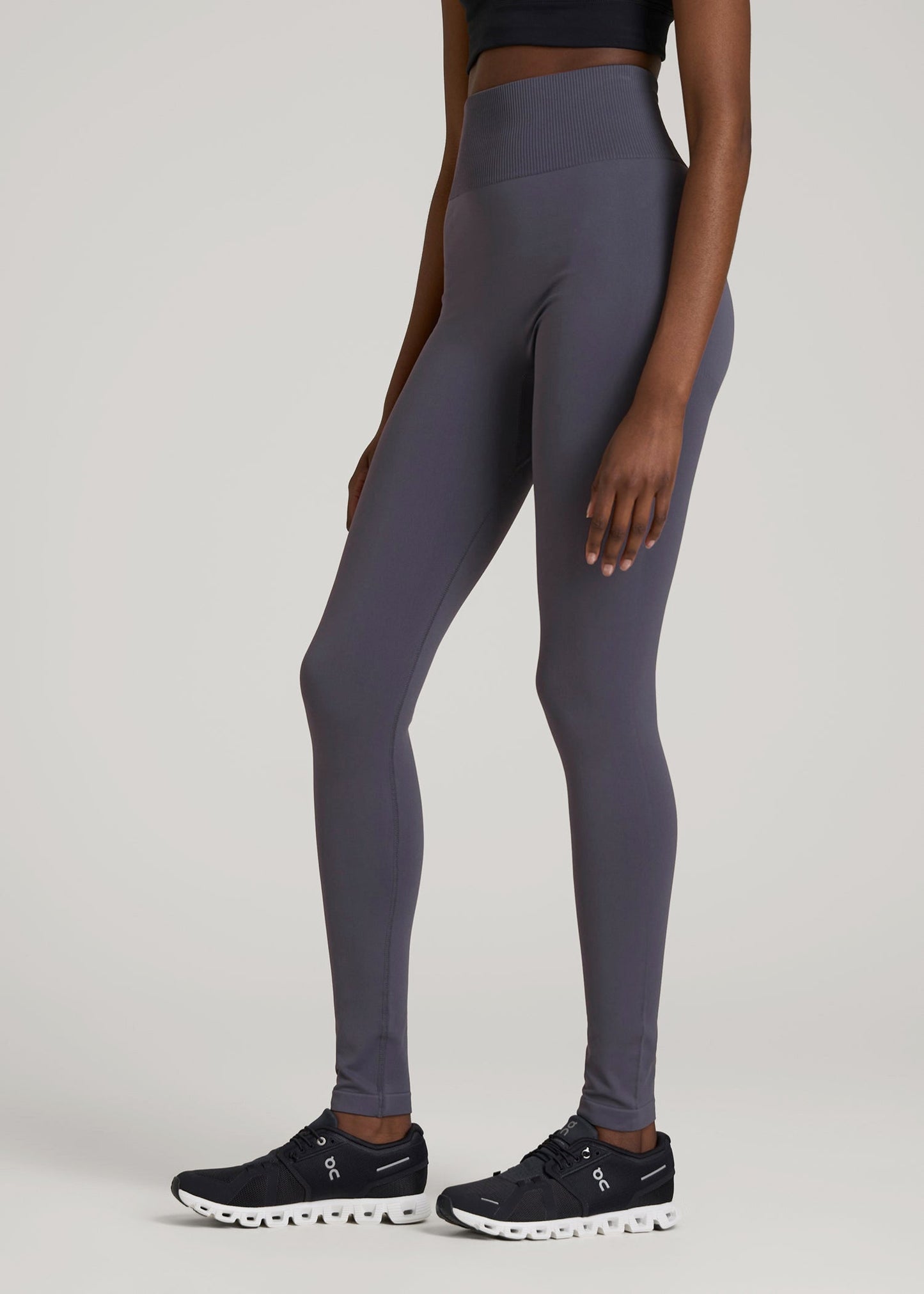 American Tall Women|Men Compression Training Leggings for Tall Women in Periscope Grey