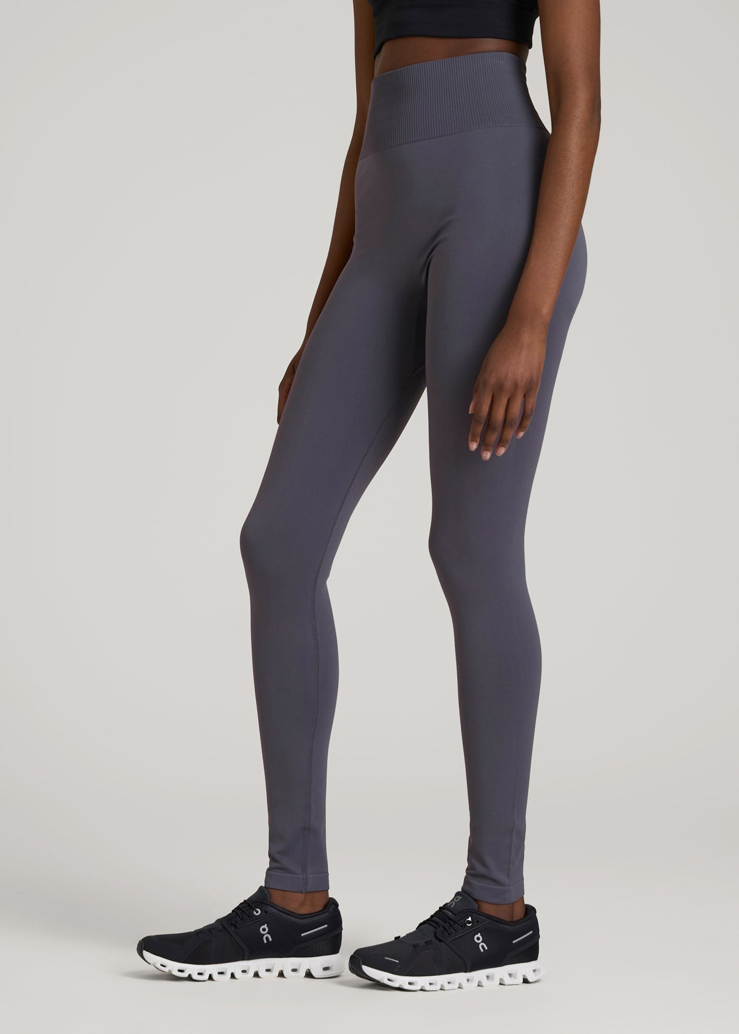 American Tall Women|Men Compression Training Leggings for Tall Women in Periscope Grey