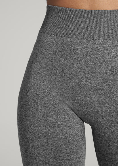 American Tall Women Seamless Leggings for Tall Women in Black & Grey Heather
