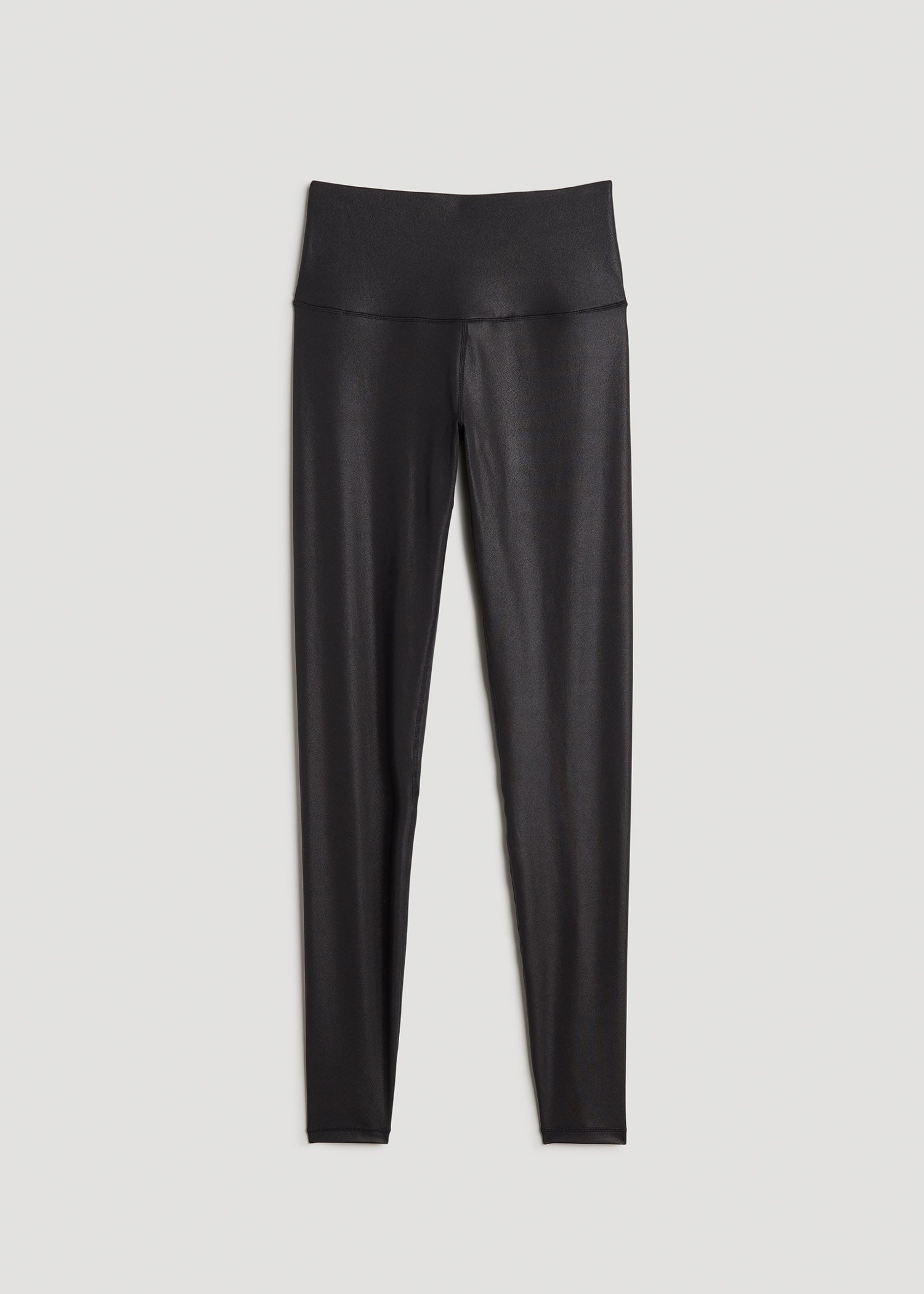 American Tall Women|Men Balance High-Rise Leggings for Tall Women in Black Shine