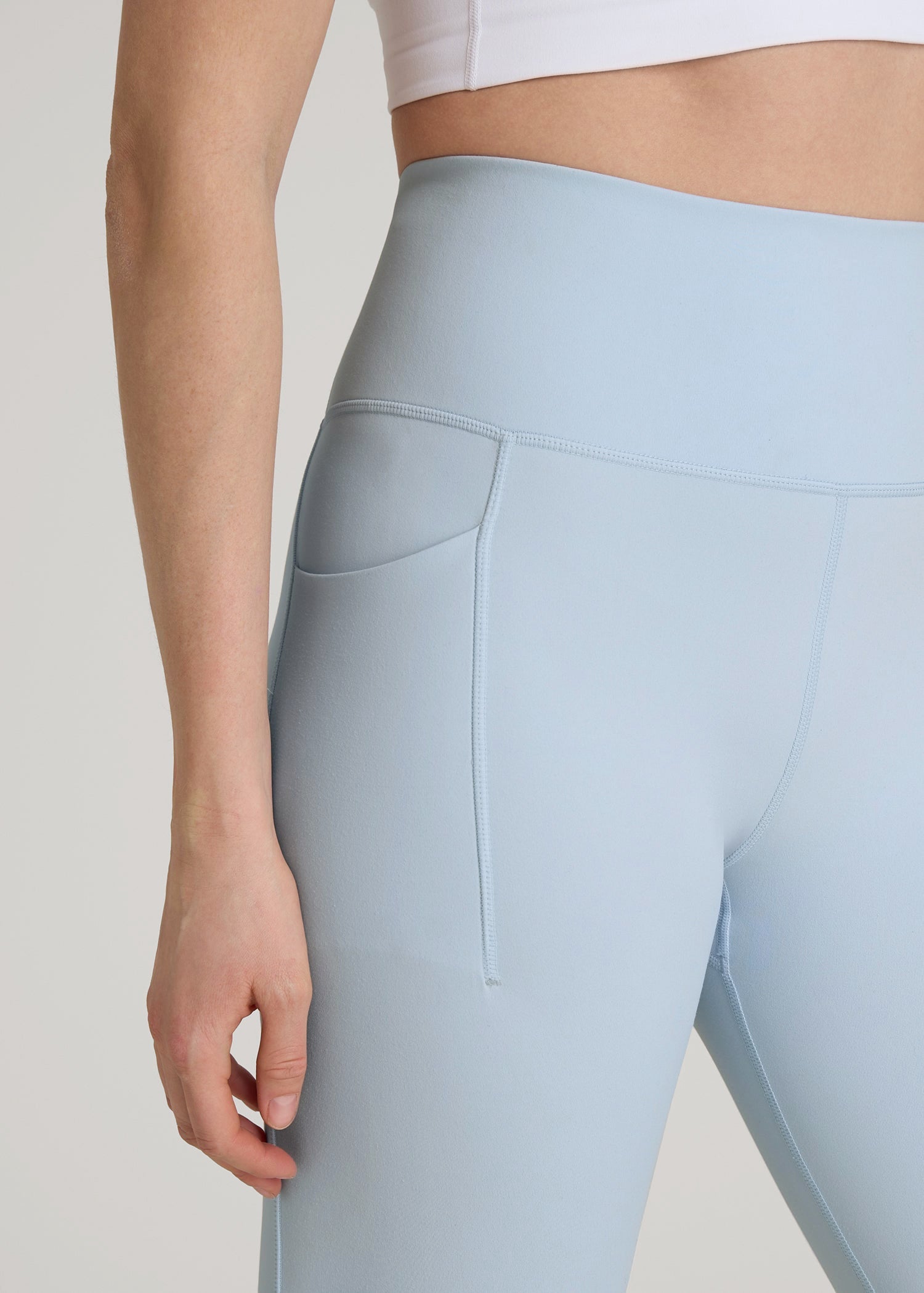 American Tall Women|Men Balance Cinched Back Pocket Legging for Tall Women in Ice Blue