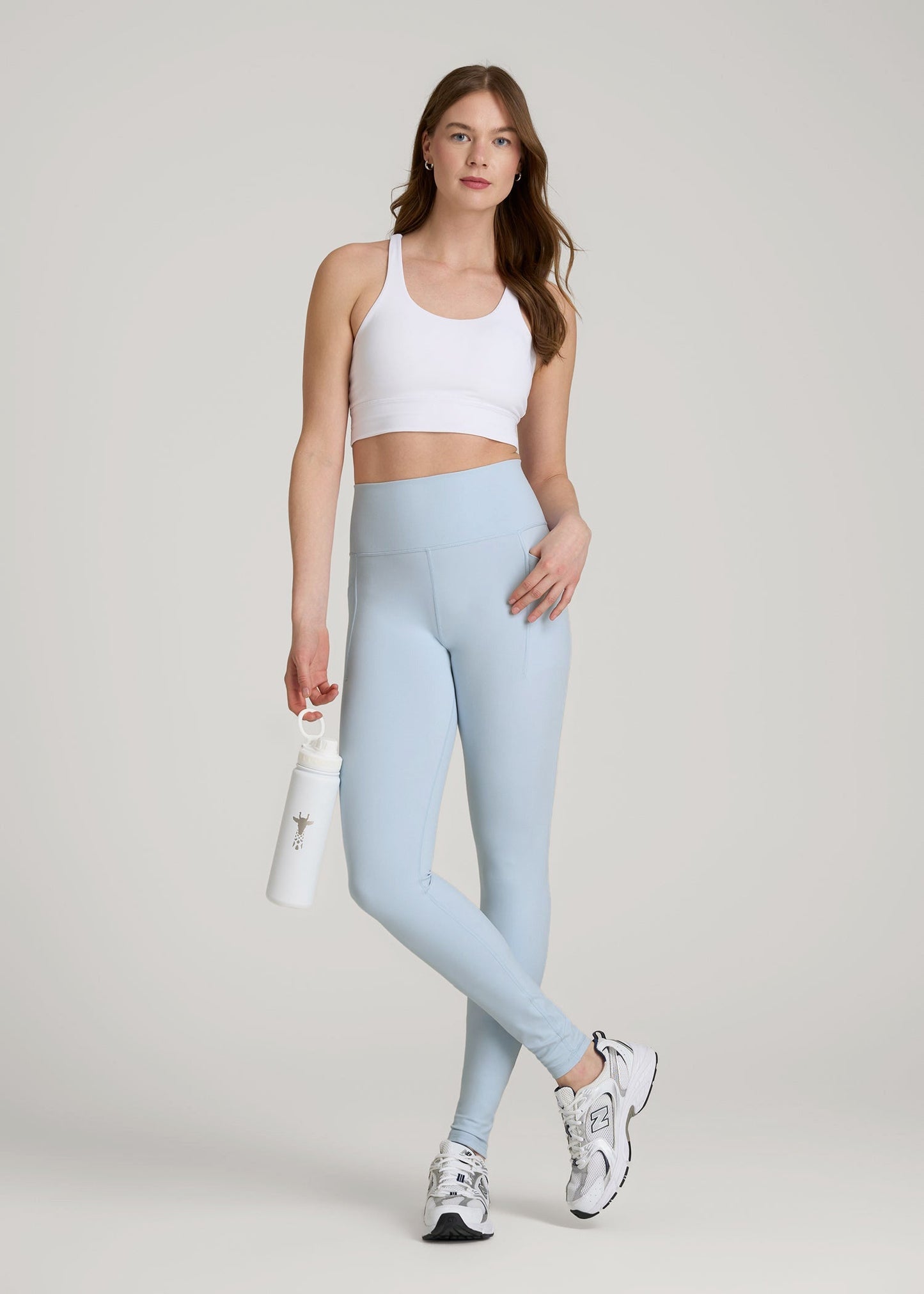 American Tall Women|Men Balance Cinched Back Pocket Legging for Tall Women in Ice Blue