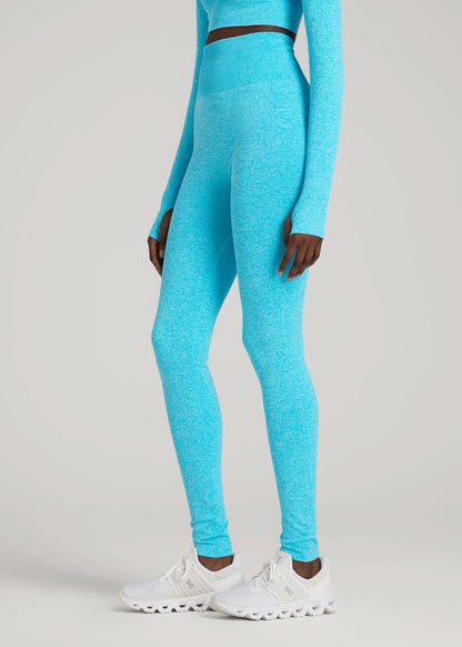 American Tall Women|Men Compression Training Leggings for Tall Women in Scuba Blue Mix
