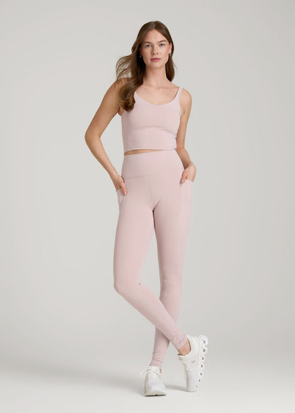 American Tall Women|Men Balance Cinched Back Pocket Legging for Tall Women in Desert Rose