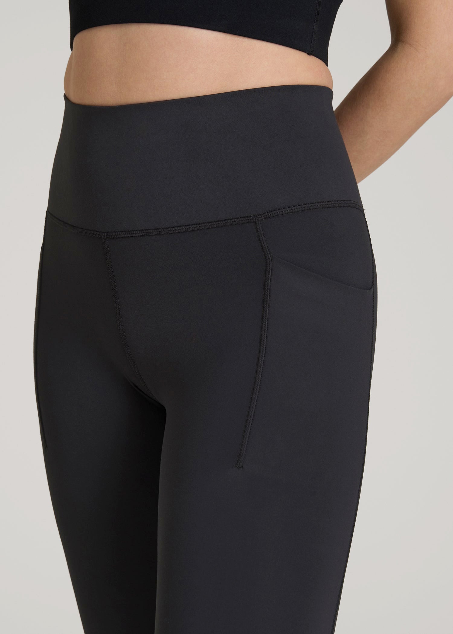 American Tall Women|Men Balance Cinched Back Pocket Legging for Tall Women in Black