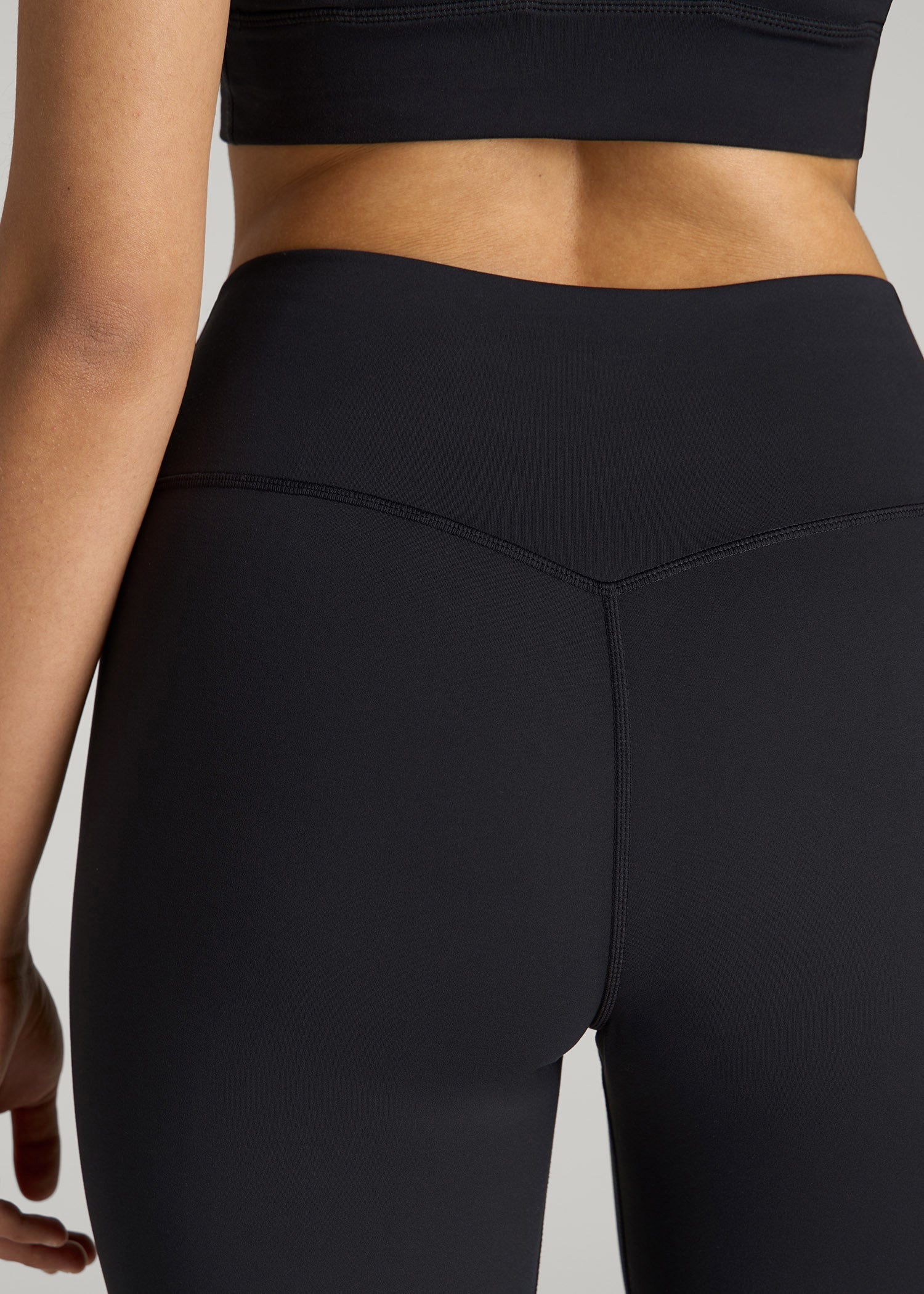 American Tall Women Movement High Rise Cheeky Leggings for Tall Women in Black