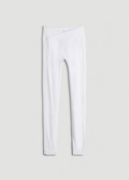 American Tall Women|Men Balance Cross Over Leggings for Tall Women in White