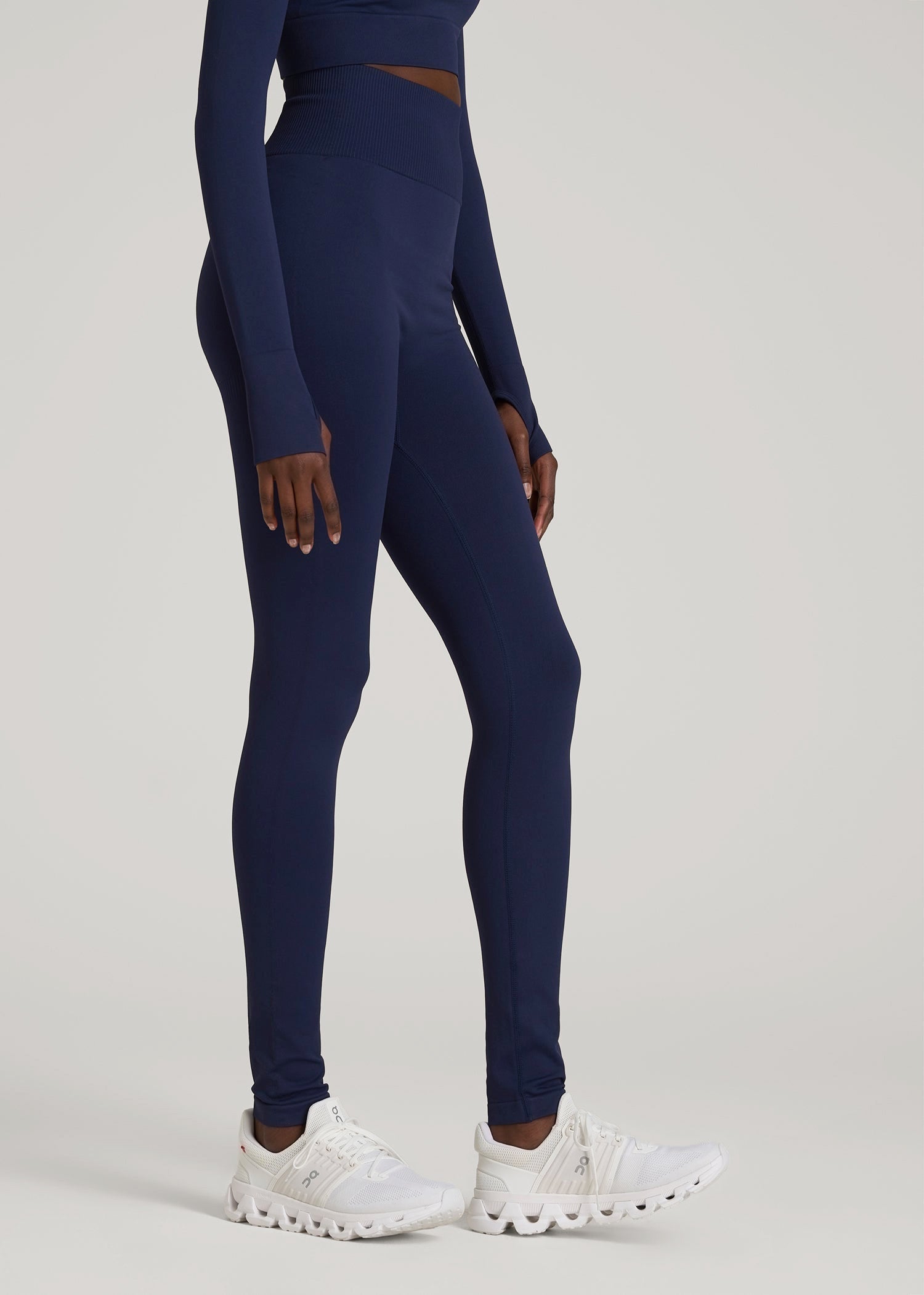 American Tall Women|Men Compression Training Leggings for Tall Women in Regal Blue