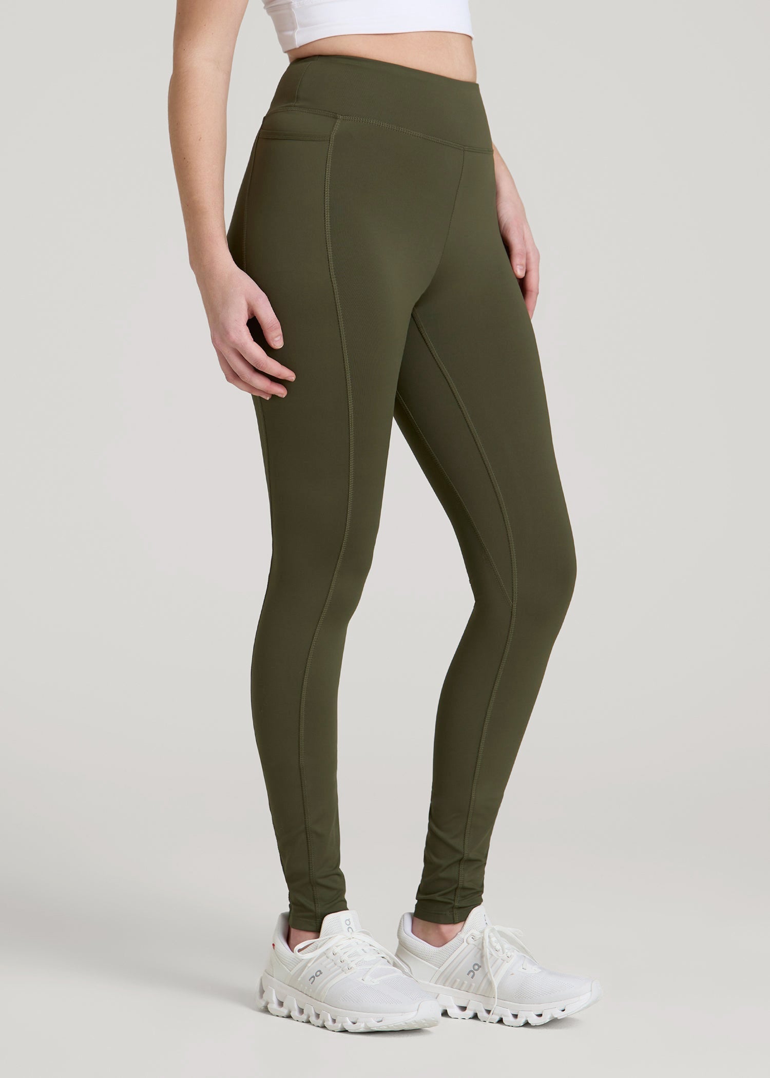 American Tall Women|Men Bella Outer-Pocket Leggings for Tall Women in Forest Night