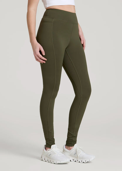 American Tall Women|Men Bella Outer-Pocket Leggings for Tall Women in Forest Night