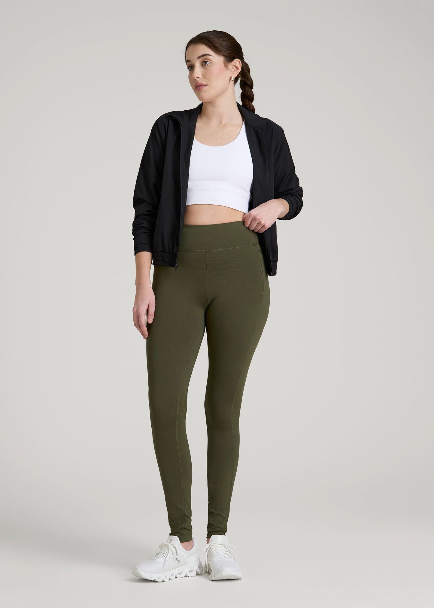 American Tall Women|Men Bella Outer-Pocket Leggings for Tall Women in Forest Night