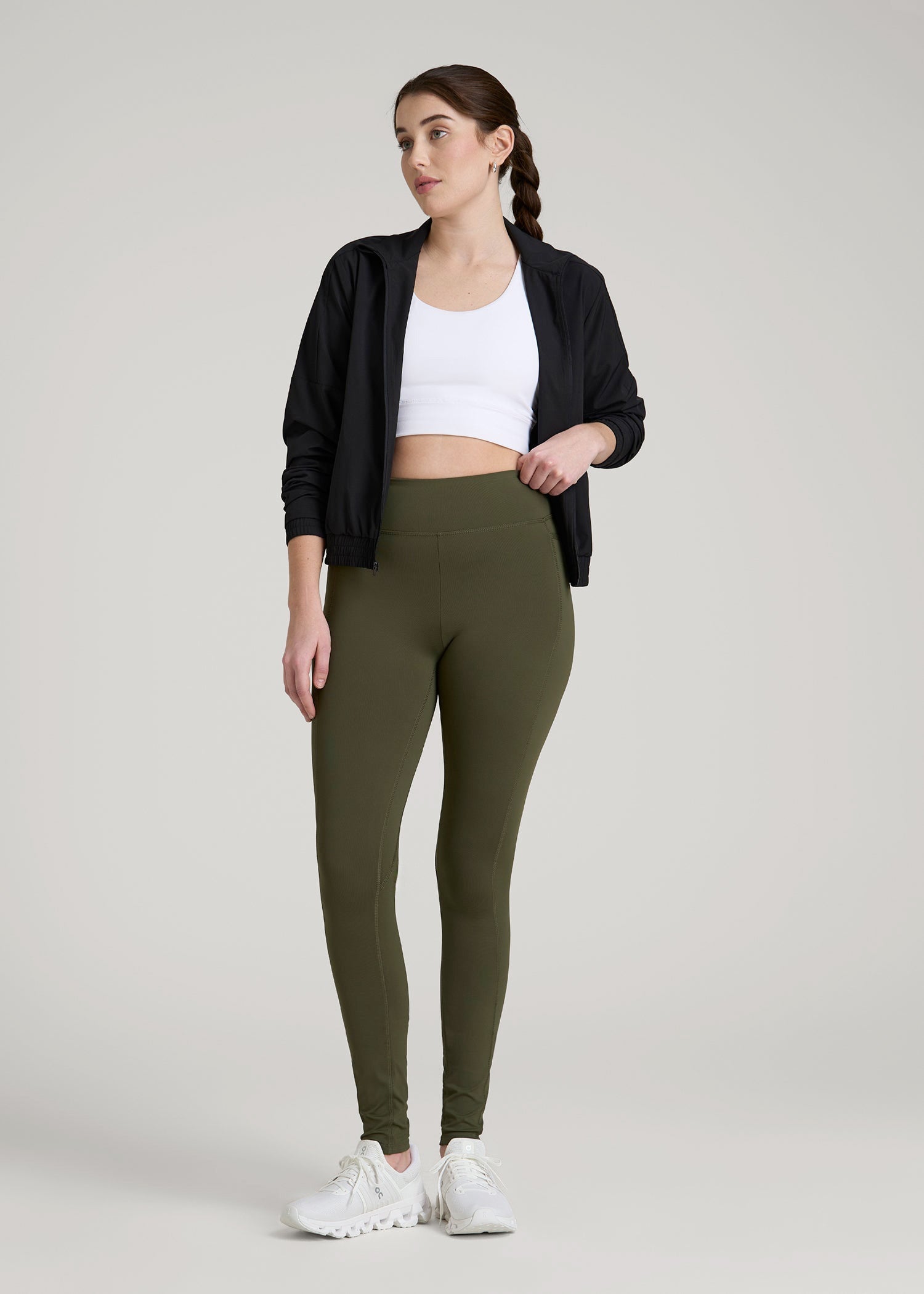 American Tall Women|Men Bella Outer-Pocket Leggings for Tall Women in Forest Night